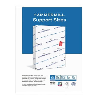 Hammermill paper packaging with blue and white design on a white background