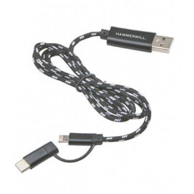 USB cable with Hammermill branding on a white background