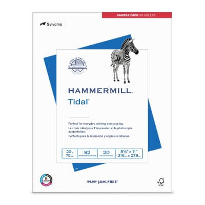 Pack of Hammermill Tidal paper with a zebra illustration on a white background